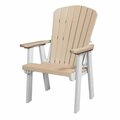 Invernaculo Os Home & Office Model Fan Back Swivel Glider Weatherwood Chair with White Base, Tan IN2753668